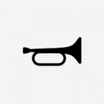 Ícone de uma corneta na cor preta
